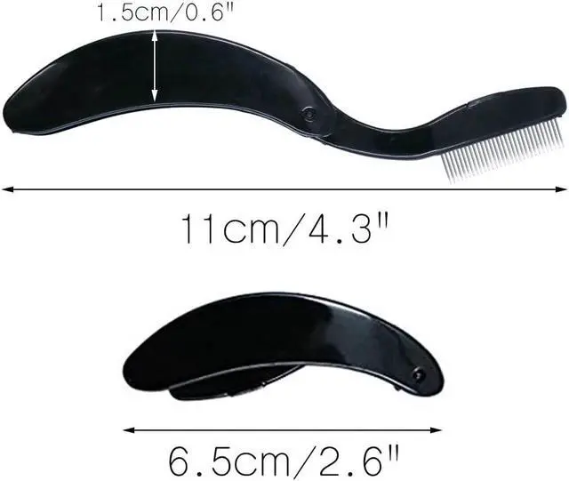 Alt view image 2 of 7 - G2PLUS Folding Eyelash Comb, Eyebrow Grooming Comb and Lash Separator 4PCS | Metal Tines with Black Handles for Mascara Clump Removal, Fine Definition, Styling, Professional Beauty Routines and Travel