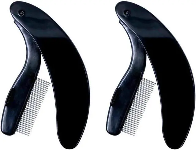 Alt view image 5 of 7 - G2PLUS Folding Eyelash Comb, Eyebrow Grooming Comb and Lash Separator 4PCS | Metal Tines with Black Handles for Mascara Clump Removal, Fine Definition, Styling, Professional Beauty Routines and Travel
