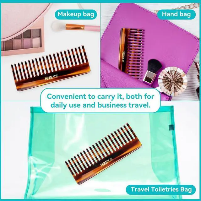 Alt view image 5 of 6 - KAHEM Large Wide Tooth Detangler Comb for Women, Men, and Kids - Handmade for Curly, Long, and Short Hair - Professional Wet and Dry Hair Cutting Comb - 6.29 Inch