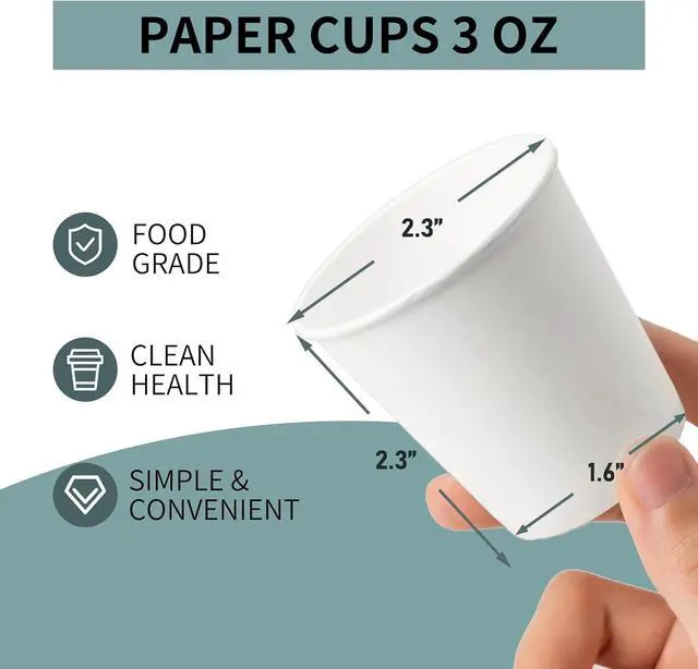 Alt view image 4 of 7 - RACETOP 3 oz Bathroom Paper Cups, 200 Pack, Disposable Mouthwash Cups | Thickened Paper, Leak-proof, BPA-free, Small Paper Coffee Cups, Ideal for Bathroom, Daily Use, Taste Cups for Market