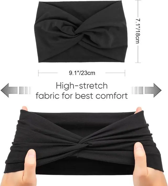 Alt view image 6 of 7 - DRESHOW 6 Pack Extra Wide Headbands for Women Large Turban Headband Boho Head Wrap Elastic Hairbands Hair Twisted Knot Hair Accessories