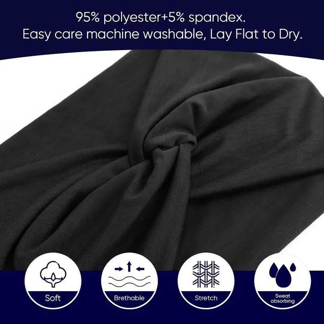 Alt view image 7 of 7 - DRESHOW 6 Pack Extra Wide Headbands for Women Large Turban Headband Boho Head Wrap Elastic Hairbands Hair Twisted Knot Hair Accessories