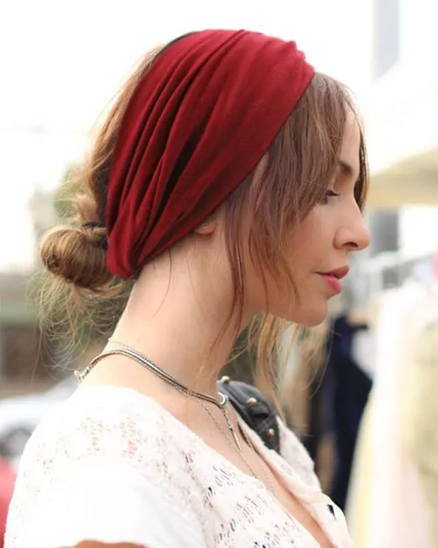 Alt view image 5 of 7 - DRESHOW 6 Pack Extra Wide Headbands for Women Large Turban Headband Boho Head Wrap Elastic Hairbands Hair Twisted Knot Hair Accessories