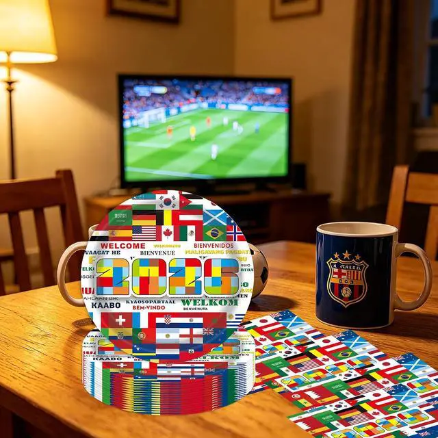Alt view image 4 of 7 - 50PCS International World Flags Plates and Napkins - 7 Inch Disposable Dessert Plates, 2026 Global Soccer Match Viewing Party Supplies for Sports Events, Birthday, Travel Decorations, Serve for 25