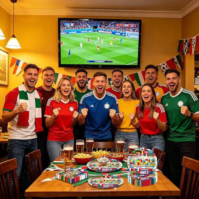 Alt view image 6 of 7 - 50PCS International World Flags Plates and Napkins - 7 Inch Disposable Dessert Plates, 2026 Global Soccer Match Viewing Party Supplies for Sports Events, Birthday, Travel Decorations, Serve for 25