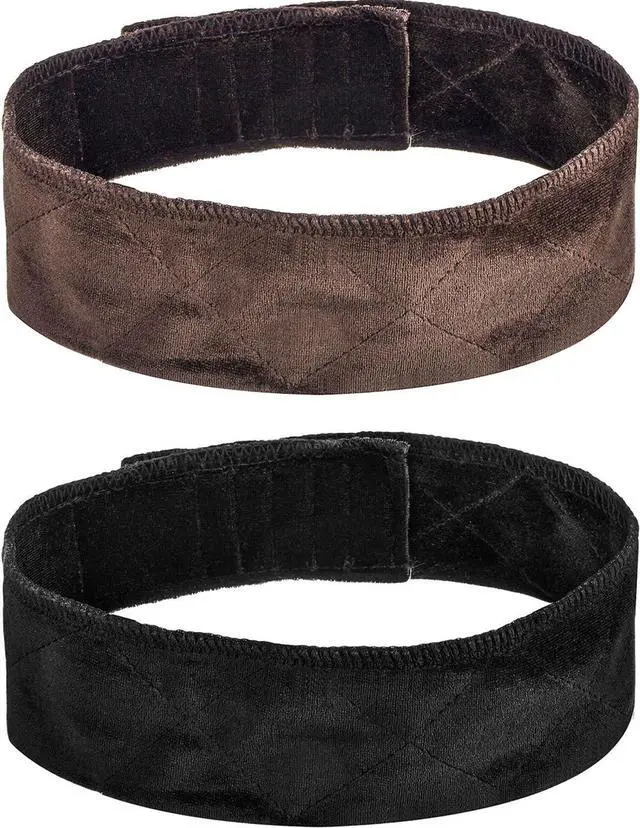 Main image of 2 Pack Velvet Wig Band Head Hair Band Adjustable Fastern (Black and Brown) | Half Wig Headband Grip, Reinforced Headband for Women, Secure Fastener Holds Firmly in Place, Ideal for Daily Wear Styling
