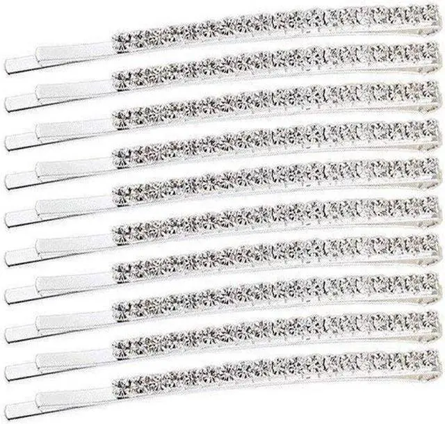 Main image of Soochat Rhinestone Bobby Pins Diamond Bobby Pins Crystal Hair Clips Decorations for Lady Women Girls 10 Pcs
