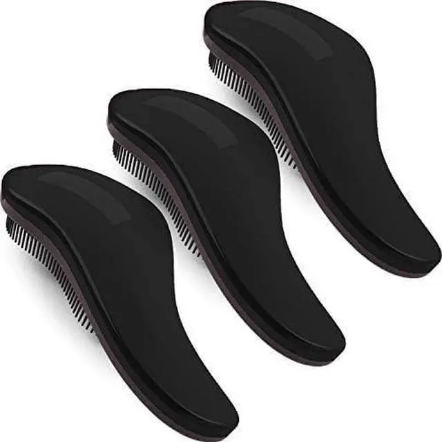 Alt view image 2 of 6 - 79STYLE 3pcs Detangler Brush Naturals Detangling Hair Comb Glide Thru No Pain Tangle Free For Women Men, Kids Wet, Dry Curly Hair Accessory (Single Black-Size 7.4")