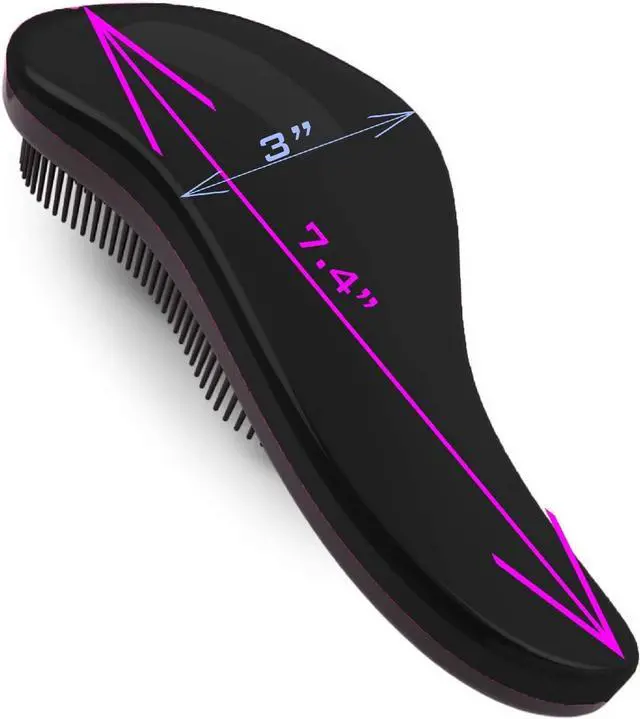 Alt view image 4 of 6 - 79STYLE 3pcs Detangler Brush Naturals Detangling Hair Comb Glide Thru No Pain Tangle Free For Women Men, Kids Wet, Dry Curly Hair Accessory (Single Black-Size 7.4")