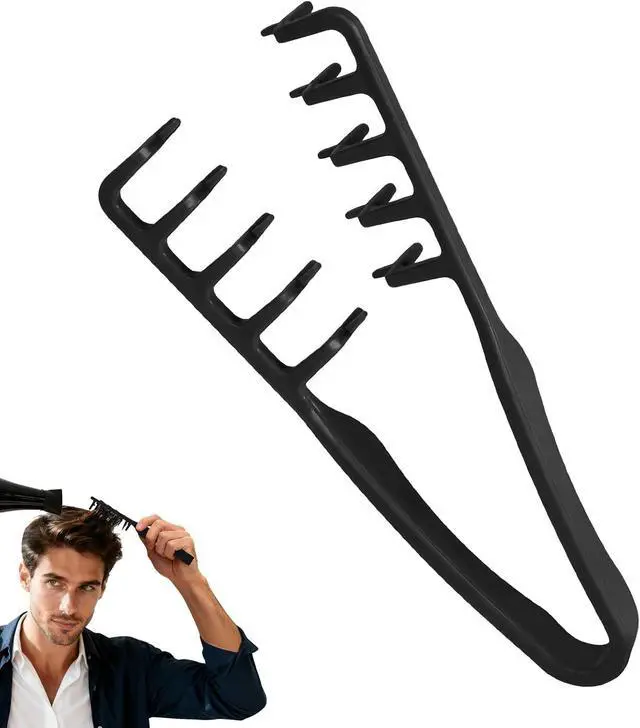 Main image of Texture Comb, Volumizing Fluffy Texture Styling Comb for Men and Women, Wide-Tooth Texturizing Styling Tool for Volume & Fringe Parting, ABS Plastic with Textured Grip Tool for Men, Black