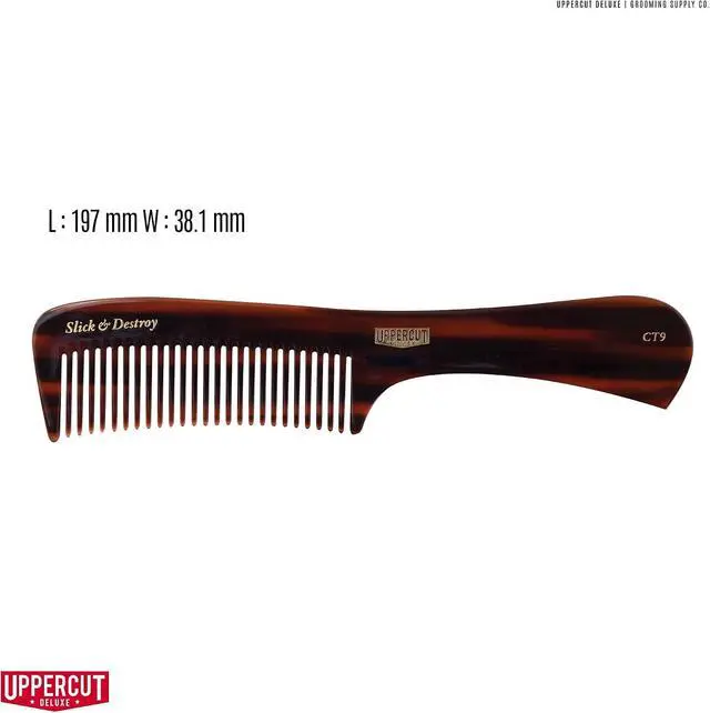 Alt view image 4 of 7 - Uppercut Deluxe CT9 Styling Comb Professional Barber Comb for Medium to Long Hair, Wide Tooth Hair Comb for Men, Precision Styling Comb, Plant Cellulose Acetate, Durable Anti Static Grooming Comb