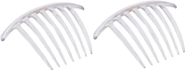Main image of Parcelona French Twist 7 Teeth Large Clear 4" Set of 2 Side Hair Comb | Styling Women Hair Accessories Girls Hair Clip, Made in France