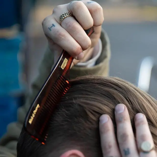 Alt view image 7 of 7 - Uppercut Deluxe CT9 Styling Comb Professional Barber Comb for Medium to Long Hair, Wide Tooth Hair Comb for Men, Precision Styling Comb, Plant Cellulose Acetate, Durable Anti Static Grooming Comb