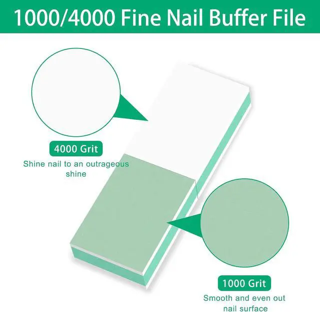 Alt view image 2 of 7 - CGBE 50 Count Mini Nail Buffer and Shine Kit, 1000/4000 Grit, Green | Mini Nail Buffers, Fingernail Smoother, Nail Shine Buffer Blocks, Polishing File, For Natural Nails