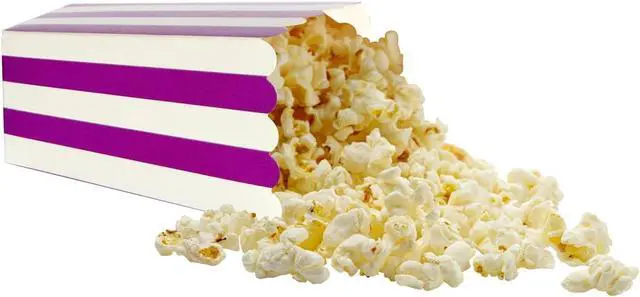 Alt view image 5 of 7 - XIEHE 24 Pack Striped Popcorn Boxes - Carnival Parties Mini Paper Popcorn and Candy Containers, Party Supplies for Movie Nights (Purple)