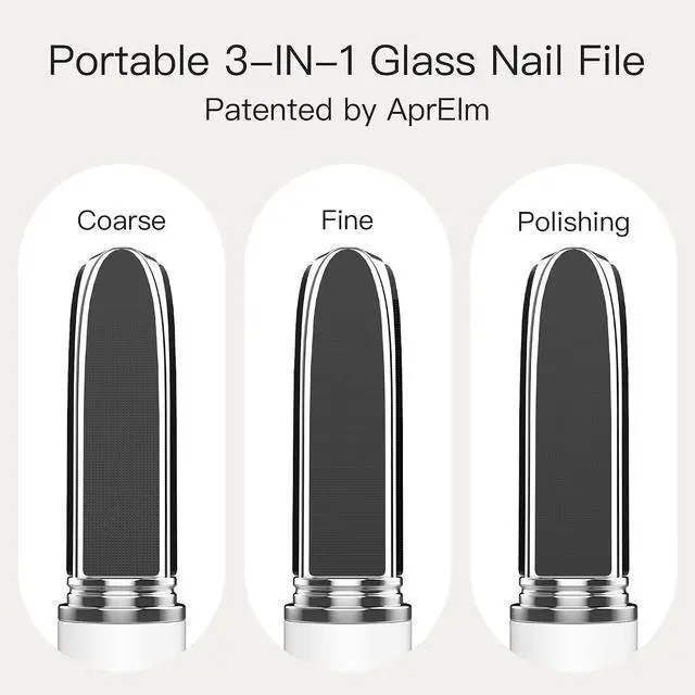 Alt view image 2 of 6 - APRELM Portable 3-in-1 Glass Nail File with Case, Reusable 3-Sided Nail Files and Buffers for Natural Nails, Coarse/Fine/Polishing Mini Nail Files for Travel Outdoor Home (White)