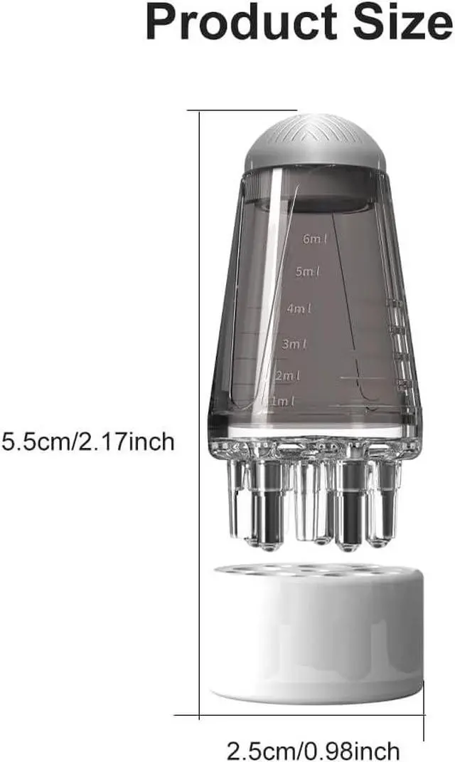Alt view image 6 of 7 - Scalp Applicator Comb for Hair Growth, 6ML Hair Oil Applicator Scalp Massager Hairs Root Comb Applicators Bottle for Essential Oil Hairs Treatment,2.17 x 0.98inch,Grey