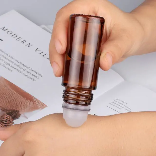 Alt view image 4 of 7 - 2Pcs Brown 30ml Glass Essential Oil Roller Bottles Refillable Roll on Bottles Empty Deodorant Bottle Containers Rollerball Beauty and Personal Care Tools for Fragrance Cosmetics