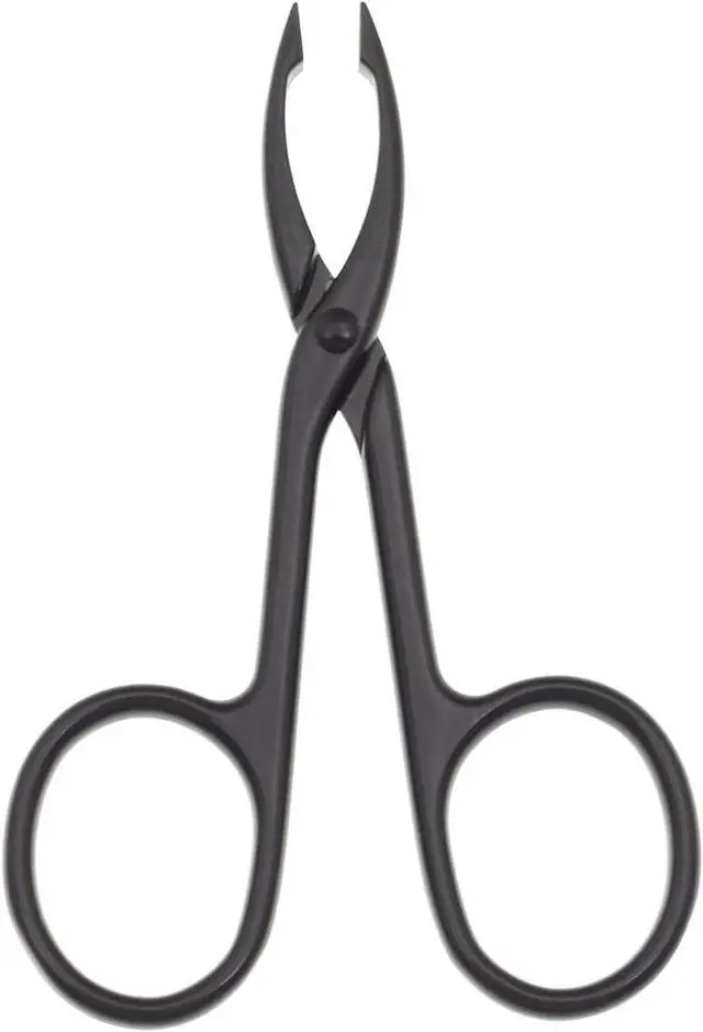 Alt view image 2 of 7 - 2 Pieces Tweezers Scissor Handle Straight Tip Scissor | Shaped Eyebrows Tweezers for Hair Plucker Remover Facial Hair Eyebrows Care (Silver and Black)