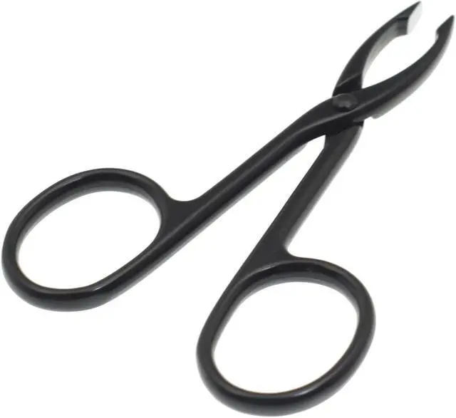 Alt view image 4 of 7 - 2 Pieces Tweezers Scissor Handle Straight Tip Scissor | Shaped Eyebrows Tweezers for Hair Plucker Remover Facial Hair Eyebrows Care (Silver and Black)