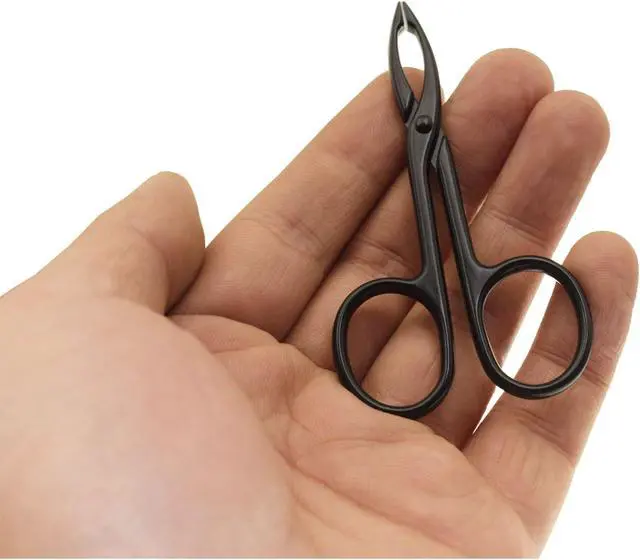 Alt view image 5 of 7 - 2 Pieces Tweezers Scissor Handle Straight Tip Scissor | Shaped Eyebrows Tweezers for Hair Plucker Remover Facial Hair Eyebrows Care (Silver and Black)