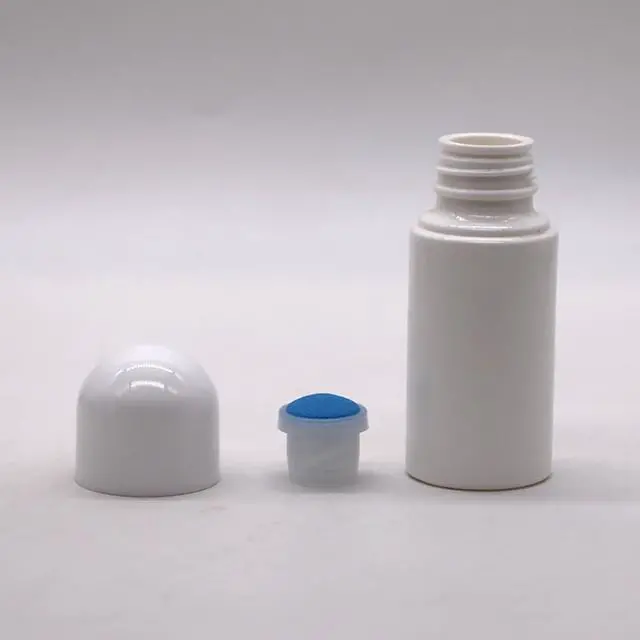 Alt view image 3 of 6 - 4Pcs White 50 ml Sponge Head Plastic Liquid Applicator Bottles with Sponge Refillable Deodorant Bottles for Cosmetic Essential Oil Pump Dispensers Refillable Containers, Pump Dispensers