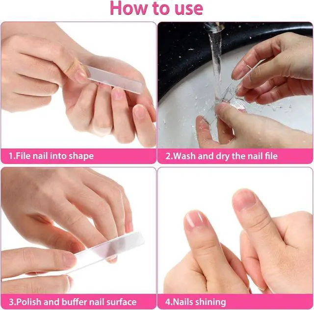 Alt view image 4 of 7 - 8 Pieces Glass Nail File Fingernail Polisher Shiner Glass Natural Files Crystal Nail Shiner Buffer Polisher with Case for Natural Fingernail
