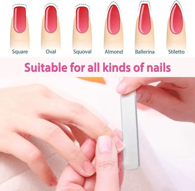 Alt view image 5 of 7 - 8 Pieces Glass Nail File Fingernail Polisher Shiner Glass Natural Files Crystal Nail Shiner Buffer Polisher with Case for Natural Fingernail