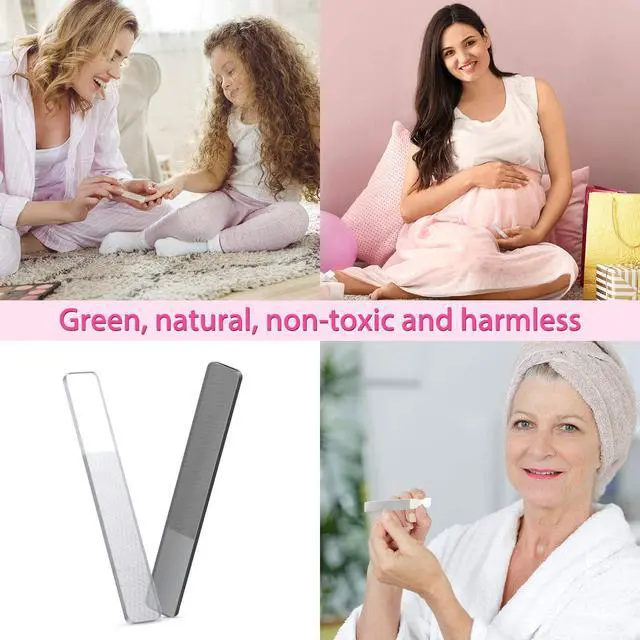 Alt view image 7 of 7 - 8 Pieces Glass Nail File Fingernail Polisher Shiner Glass Natural Files Crystal Nail Shiner Buffer Polisher with Case for Natural Fingernail