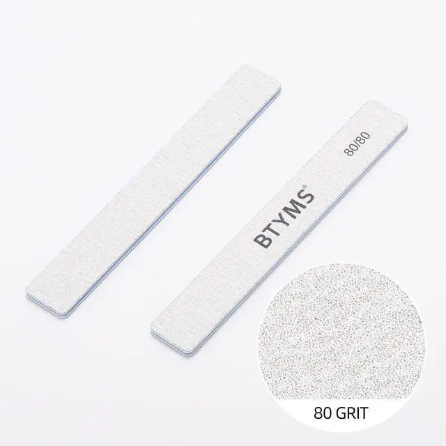 Alt view image 2 of 7 - 10 Count 80/80 Grit Rectangle Nail Files for Acrylic Nails, Reusable Buffering Files Double Sided Emery Boards for Nails