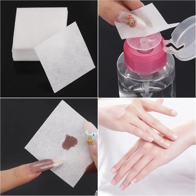 Alt view image 4 of 6 - BTYMS 650 Pcs Lint Free Nail Wipes, 2" x 2" Nail Polish Removers Cotton Pads