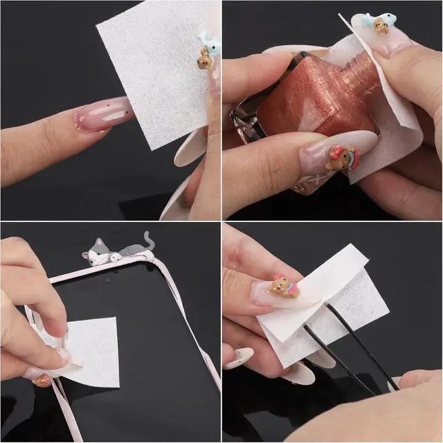 Alt view image 5 of 6 - BTYMS 650 Pcs Lint Free Nail Wipes, 2" x 2" Nail Polish Removers Cotton Pads