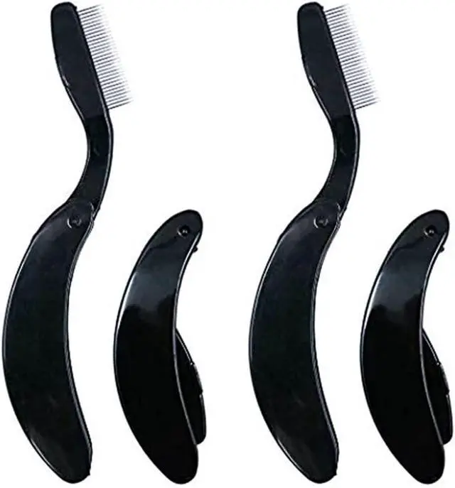 Alt view image 7 of 7 - G2PLUS Folding Eyelash Comb, Eyebrow Grooming Comb and Lash Separator 4PCS | Metal Tines with Black Handles for Mascara Clump Removal, Fine Definition, Styling, Professional Beauty Routines and Travel