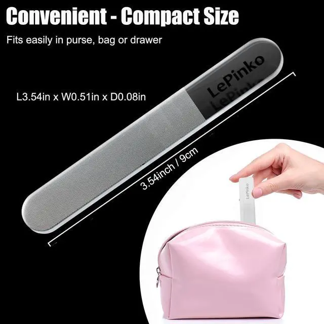 Alt view image 6 of 7 - Nano Glass Nail Shiner, Multi-Purpose Nail Buffer Kit, 2 Pack | Fine Crystal Nail Buffer for Shaping Buffing and Polishing Natural Nails, Professional Manicure Tool for Home and Salon Use