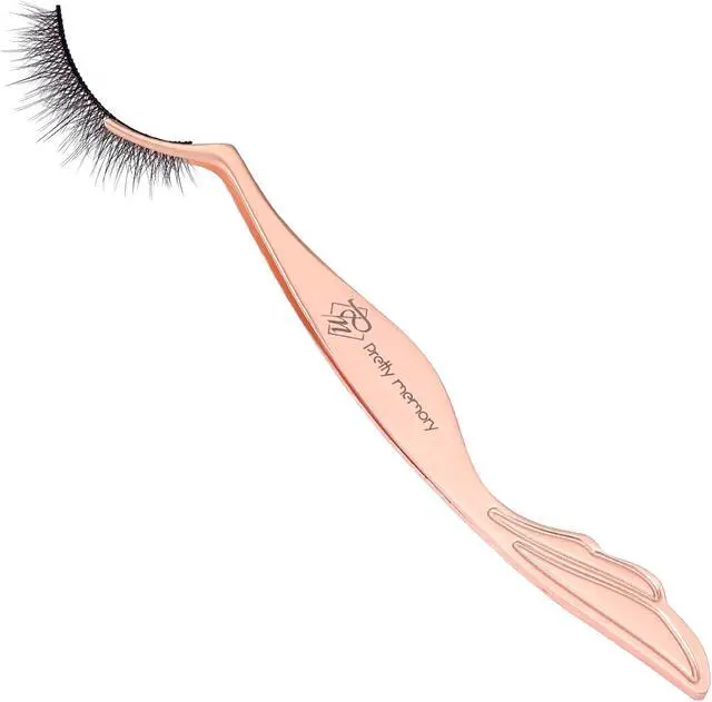 Alt view image 7 of 7 - Pretty memory Eyelash Applicator Tool Stainless Steel Lash Tweezers | Curved Eyelash Tweezers for Easy Lash Application and Removal, Rose Gold