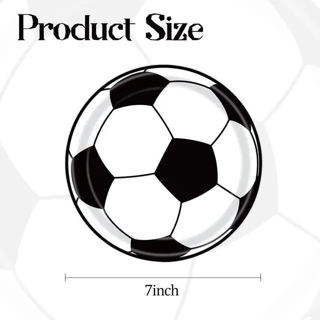 Alt view image 2 of 7 - 50PCS Soccer Party Paper Plates 7 Inch, Disposable Soccer Birthday Party Supplies Cake Dessert Plates for Birthday Baby Shower Sports Theme Decorations (Soccer)