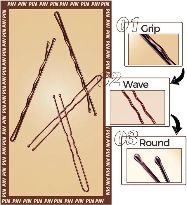 Alt view image 7 of 7 - 130pcs Hair Nets for Buns Set, 30pcs Dance HairNets(20'' & 12'') | for Ballet Girls/Women, Invisible, 100pcs Secure & Natural Bun Bobby Pins(2"), Brown Hair Bun Accessories