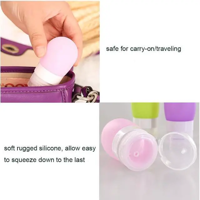 Alt view image 7 of 7 - Mziart Portable Soft Silicone Travel Bottles Travel Containers(1.3OZ, Pack of 3)