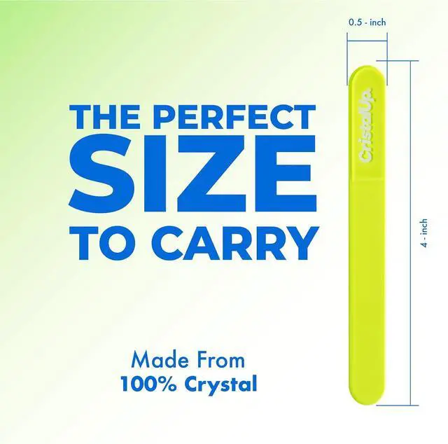 Alt view image 3 of 7 - Cristal UP Glass Nail File for Purse, Portable Crystal Manicure Tool | 4-inch size, tempered crystal glass, precision etched, reusable, washable, makeup bag, toiletry pouch