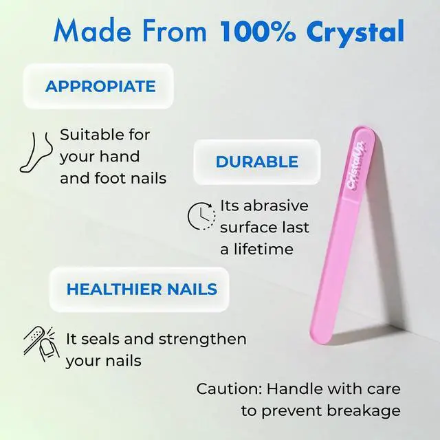 Alt view image 5 of 7 - Cristal UP Glass Nail File for Purse, Portable Crystal Manicure Tool | 4-inch size, tempered crystal glass, precision etched, reusable, washable, makeup bag, toiletry pouch