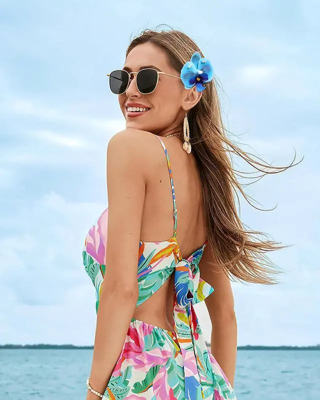 Alt view image 5 of 7 - Mesovor 3 Pack Hawaiian Flower Hair Clips for Women, Orchid Hair with Pearl | Artificial Tropical Flower Hair Pins Suitable Flower Clips for Hair Wedding Bridal Beach Party