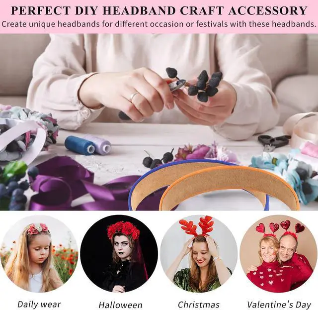 Alt view image 4 of 7 - Wecoe Headbands for Women Girls, 10 Pcs 1 Inch Wide Satin Headbands | Minimalist Hair Bands for Daily Wear, Party, Cosplay, Diy Costume Hair Accessories