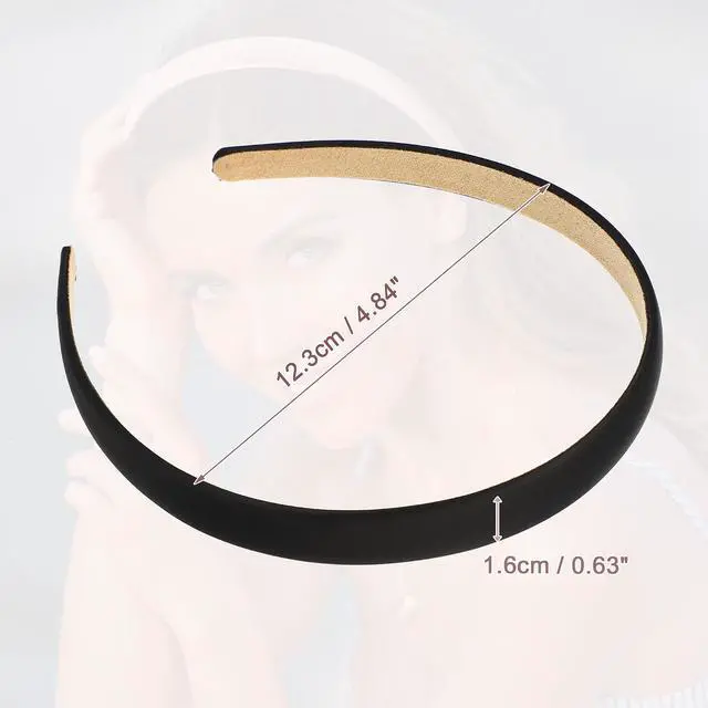 Alt view image 4 of 7 - VOCOSTE 2Pcs Satin Headbands, Anti-Slip Solid Headband, Black&White | 0.63 Inch Wide, Stays Put Without Pulling, No Ear Pinching, No Head Tightness, Comfortable, Versatile for Daily Use