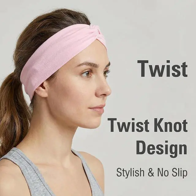 Alt view image 2 of 7 - 12 Pcs Stretchy Sport Headbands for Women,Absorbed Sport Headband Soft Twist Knotted Headbands for Yoga, Workout Daily Life