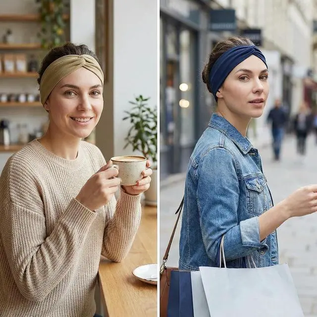 Alt view image 7 of 7 - 12 Pcs Stretchy Sport Headbands for Women,Absorbed Sport Headband Soft Twist Knotted Headbands for Yoga, Workout Daily Life