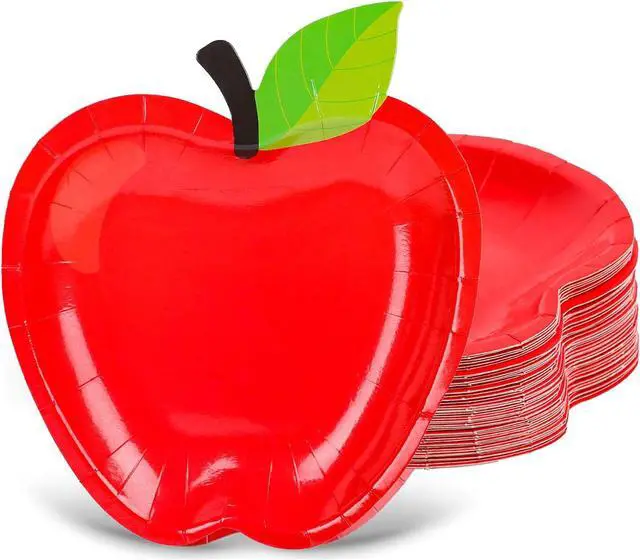Main image of FOIMAS 50pcs Apple Shaped Paper Plates,Back to School Plates First Day of School Disposable Tableware Plate for Back to School Teacher Appreciation Party Supply