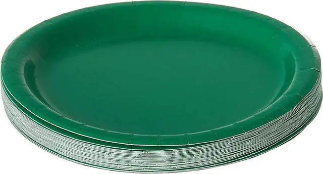 Main image of Creative Converting Touch of Color Paper Lunch Plates, 24-Count, Emerald Green