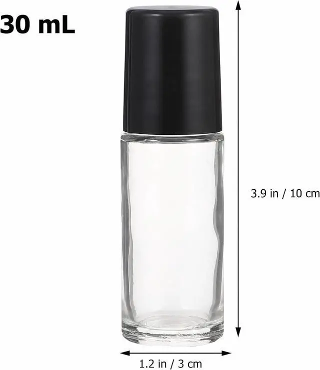 Alt view image 6 of 7 - 2Pcs Black Clear Empty Glass Essential Oil Roller Bottles Vials Containers Refillable Roll-on Bottles with Refillable Containers Tools and Accessories (30ML)