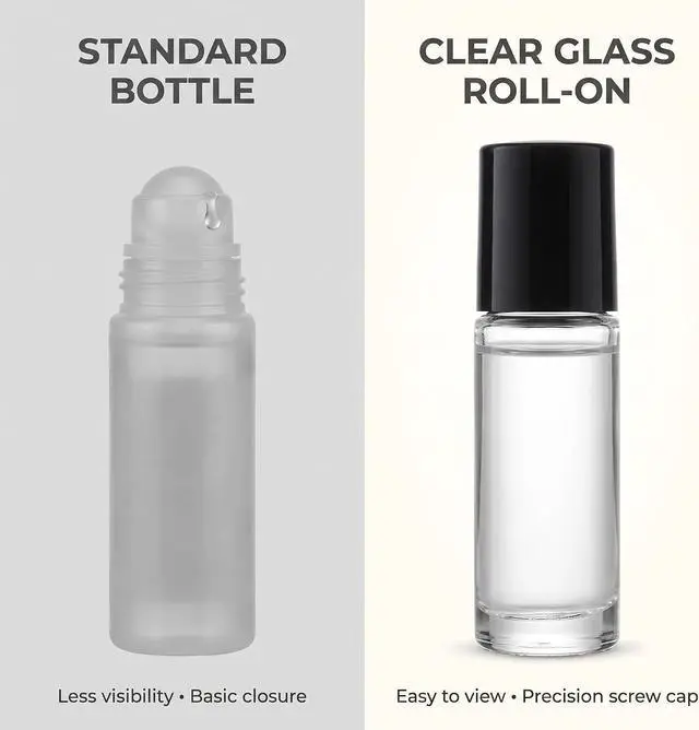 Alt view image 7 of 7 - 2Pcs Black Clear Empty Glass Essential Oil Roller Bottles Vials Containers Refillable Roll-on Bottles with Refillable Containers Tools and Accessories (30ML)