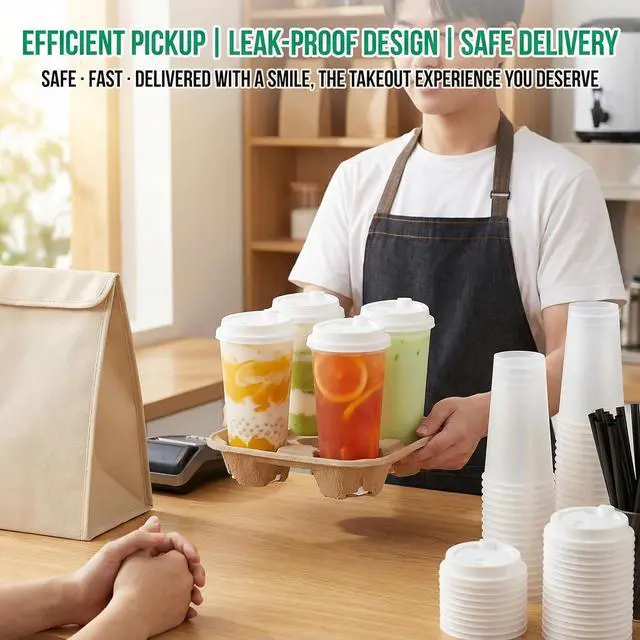 Alt view image 6 of 7 - Disposable Frosted Hard Plastic Boba Tea Cups, 16 24 oz Bulk Plastic Cups For Bubble MilkTea Coffee Hot&Cold Drinks Shop Business (24oz, 20pack without lids)